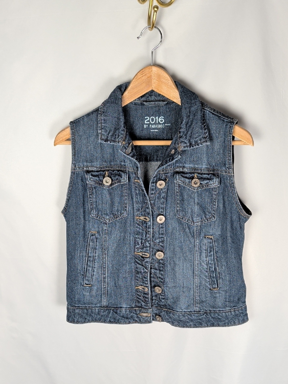 2016 by Parasuco Montreal Dark Wash Denim Vest Size S